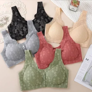 Seamless Comfortable Women’s Lace Padded Lingerie Wire Free Thin Maternity Nursing Bras Breathable