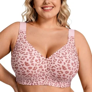 Seamless Jelly Bra Leopard Print Women’s Bra Wireless Soft Support Full Coverage Breathable Plus Size Bra For Women