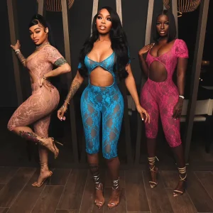 Seamless Jumpsuit Women Clothing Bodysuit One Piece Sexy Ladies Jumpsuits Hollow Out Short Sleeve Jumpsuit
