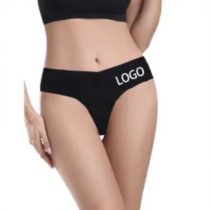 Seamless Women’s Low-Rise Solid Thongs V-Shape Sexy Ice Silk Panties Laser Cut Invisible Underwear Custom Logo No Show Knickers