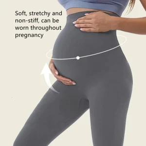 Seamless Women’s Maternity Leggings Over the Belly Pregnancy Active Wear Workout Yoga Tights Pants