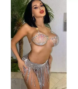 Sexy Jewelry Set Womens Rhinestone Body Chain Bra Belly Dress Chains for African Swimsuits