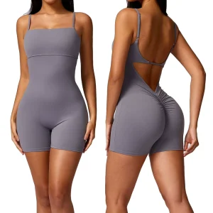Sexy Ladies One Piece Backless GYM Deep V Shape Twist Pants Rompers Girl Women’s Jumpsuits Playsuits Yoga Sets