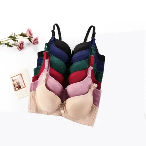 Sexy Large Size Cup Bras for Women Plaid Smooth Bra Push up Wireless Bra Intimates