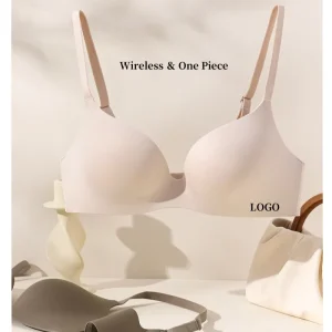 Sexy V neck Soft Comfortable Wireless One Piece Bonded Bra Custom Support Push up Lingerie Womens Seamless Underwear