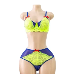 Sexy Women’s Lace Hollow Mid waist Triangle Open Crotch Flower Underwear