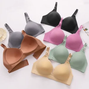 Sexy Women’s Wireless Push Up Plunge Bra 3/4 Cup Everyday Comfort Breathable Summer Lingerie Underwear