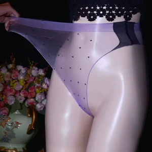 Shiny Stretch Transparent Spandex Nylon Thin Briefs Seamless Womens Sexy Daily Underwear Eco Friendly Breathable Medium