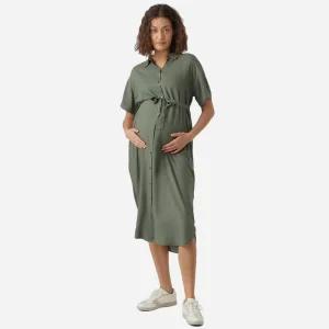 Short Sleeve Curve Hem Soft Maternity Clothing Wear Maternity Dress