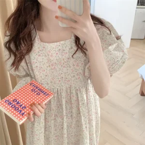 Short Sleeve Dress Loungewear Pajamas Women’s Wearable Outside