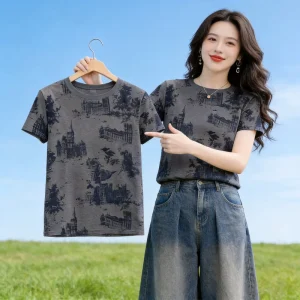 Short Sleeved T shirt for Women Loose and Versatile Women’s Top Round Neck Women’s Clothing