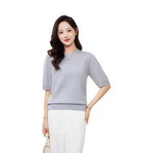 Short Sleeves Woolen Knitwear Pullover Sweaters Casual Comfy Fall Fashion Women’s Outfits Sweaters for Women’s Spring