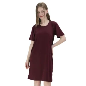 Short sleeve Women’s Summer Loose fitting Plus size Nightdress Milk Silk Loungewear