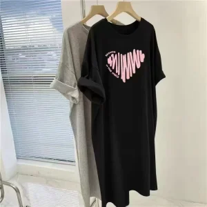 Short sleeved Dress Simple Casual Dresses Loose Women’s Dresses