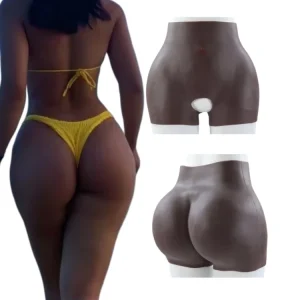 Silicone Panties Short Leg Seamless Underwear for Women Padded Hips Silicone Panties Open Crotch for Daily Wear