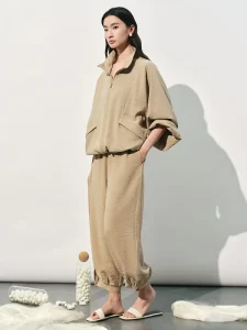 Silk Pants Women’s Summer Loose High Waist Leg Casual Thin Radish Harem Drape Design Canvas Fabric Pants
