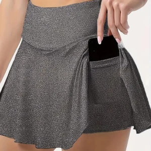 Simple Multicolor Pleated Skirt for Woman Sport High Waisted Pleated Skirt Tennis Skirt
