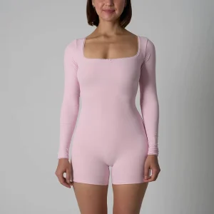 Sk1336 Women’s Sports Bodysuit & Jumpsuit Set Breathable Stretch Fitness Tights & Workout Shirts for Yoga Gym Workouts