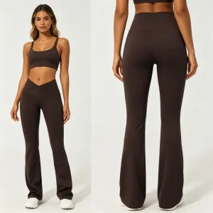 Skin Friendly Nylon Custom Fit Hip Lift 450g Casual Sports Flare Yoga Pants For Indoor Exercise Daily Casual Sports