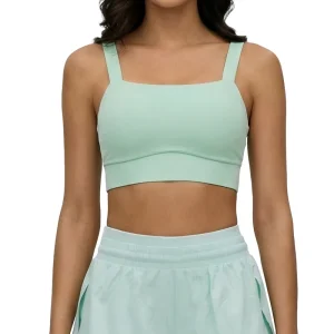 Skin-friendly Bare-Feel High Support Women’s Yoga Sports Bra Crisscross Straps Molded Cups Lightweight Quick-Drying