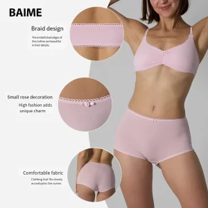 Skin friendly Women’s Lace Scoop Bra Deep V Shape Ultra Thin Bra Underwear Set