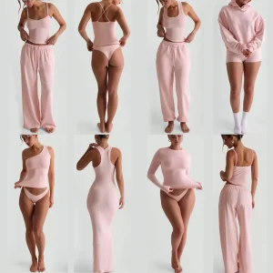 Sleepwear for Women Custom Modal Cotton Loungewear Sets Women Racer Back Tank Top Straight Leg Pants 2 Piece Women Lounge Sets