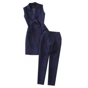 Sleeveless Women Suit Ladies Suits
