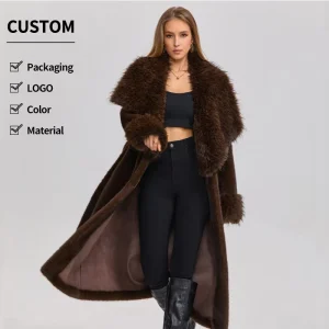 Slim Faux Mink Fur Women’s Coat Fashion High Quality Long Large Size Warm Winter