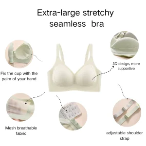 Soft Lady Mesh Breath V neck 3D Invisible Cup Seamless Jelly Bra Instock WireFree Support Breast Lingerie For Daily