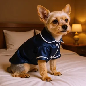 Soft Satin Pet Pajamas Short Sleeve Button Sleep Shirts Lightweight Summer Loungewear For Small Medium Dogs Cats