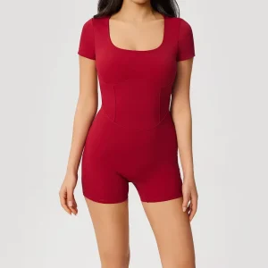 Soft Sports Yoga Jumpsuits Women’s Peach Butt Training Cycling Yoga Wear One Piece Sets Short Shaping Gym Bodysuits Romper