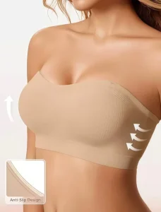 Soft Strapless Comfort Full Cup Bonded Jelly Bra Wireless Support Lift Non Slip Seamless Lingerie for Women