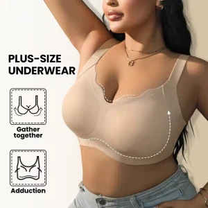 Soft Wire Free Support Plus Size Wave Neck Jelly Bra Custom Comfort Push Up Women’s Lingerie U Shaped Back Seamless Bra