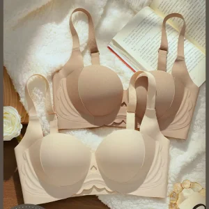 Solid Color Seamless Lady Underwear Small Chest Appears Large Wire Free Anti Sagging Women’s Bra