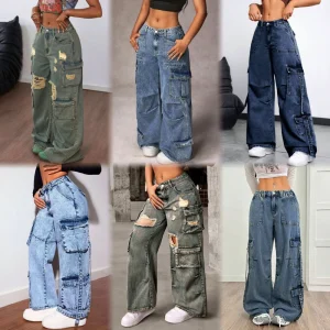 Solid Color Women Jeans Cotton Stretch Jeans Women Trousers Casual Jeans