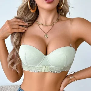 Solid Ladies Front Buckle Pushup Underwire Bra in Bulk