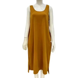 Solid Minimalist Style With a Traditional Casual Comfortable and Breathable Strap Women’s Square Neck Loose Knee Length Dress