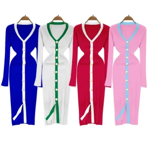Sorority Customized Logo Print Women’s Dress Casual Sorority Long Dresses Elegant Sweater Dresses