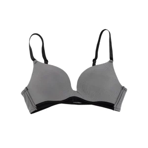 Spandex Nylon Breathable Bra Smooth French Lingerie Sexy Gathers Small Breasts Solid Printed Knitted