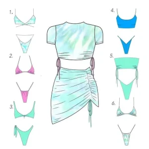 Sports Style Clashing Swimwear Women’s Eco Friendly Bikini Custom Logo Bikini Shorts 3 Piece Set Manufacturer