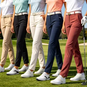 Spring And Summer Collection Easy To Match Pleated Quick Dry Wrinkle Free Women’s Casual Flared Golf Pants