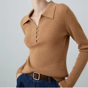 Spring Autumn 100% Merino Wool Casual Solid Plus Size Women’s Pullover Sweater