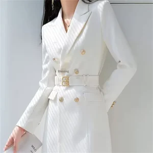 Spring/Fall Korean Style Long-Length Blazer Women’s Casual Suit Loose-Fit Slimming Elegant Suit Coat