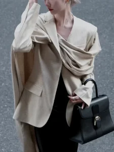 Spring New Arrival Women’s Choker Cutout Blazer with Personalized DIY Tailoring Fashion Hollow Out Suit Jacket