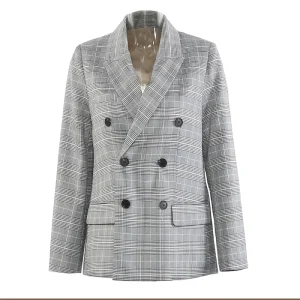 Spring New Arrival Women’s Heavy Industry Plaid Blazer British Style Fashion Outerwear
