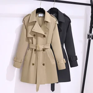 Spring New Fashion Casual Loose British Style Khaki Korean Style Women’s Trench Coats