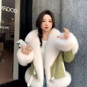 Spring New Warm Fashion Short Top Windproof Foreign Style Women’s Fur Coat Winter Women Jacket