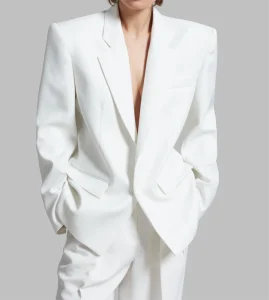 Spring New White Suit Coat High Sense Goddess Fan Loose Women’s Suit Linen viscose blazer Jacket