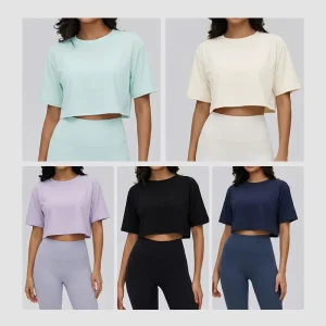 Spring Summer High end Women’s Yoga Sports T shirt Short sleeved Loose Slimming Meat Covering Breathable Lightweight Top