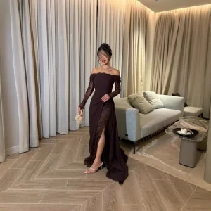 Spring Summer New European American Women’s A Line Tea Length Anti Wrinkle Lace Elegant Retro Dress